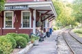 Railroad tracks, old railroad station