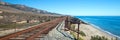 Railroad tracks over bridge at Gaviota Beach on the central coast of California USA