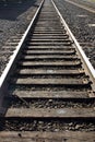 Railroad tracks in Portland, Oregon. Royalty Free Stock Photo