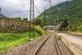 Railroad tracks in the Pyrenees. Merens-les-vals France