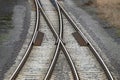Railroad tracks with railroad switch Royalty Free Stock Photo