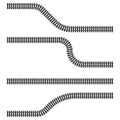 Railroad tracks. Rails and sleepers. Railway train track. Vector illustration. EPS 10. Royalty Free Stock Photo