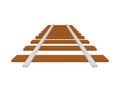 Railroad tracks. Railway train track. Rails and sleepers. Vector stock illustration. Royalty Free Stock Photo