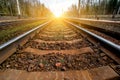 Railroad tracks receding to the horizon