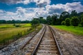 Railroad tracks in rural Carroll County, Maryland.