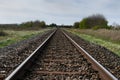 Railroad tracks in rural England Royalty Free Stock Photo