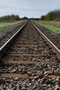 Railroad tracks in rural England Royalty Free Stock Photo