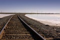 Railroad Tracks by Salt Lake Royalty Free Stock Photo