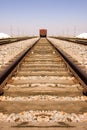 Railroad Tracks by Salt Lake Royalty Free Stock Photo