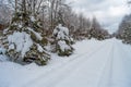 Railroad Tracks Snow Covered Royalty Free Stock Photo