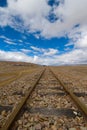 Railroad tracks to nowhere Royalty Free Stock Photo