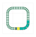 Railroad Tracks Toy Block Vector Illustration