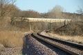 Railroad Tracks Under a Bridge