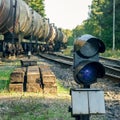 Railroad traffic light Royalty Free Stock Photo