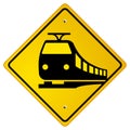 Railroad traffic road sign