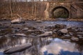 Railroad tressel over Lehigh River in late autumn