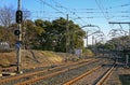 Railroad urbanistic landscape Royalty Free Stock Photo