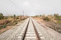 Railroad with vanishing point, parallel and infinity Royalty Free Stock Photo