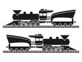 Railroad Vector background locomotive black