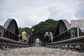 Railroad way perspective and pebble, travel conceptual