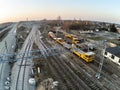 Railroad works in Pilawa in Poland Royalty Free Stock Photo