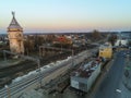 Railroad works in Pilawa in Poland Royalty Free Stock Photo