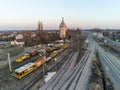 Railroad works in Pilawa in Poland Royalty Free Stock Photo