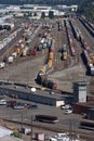 Railroad yard in Portland, Oregon Royalty Free Stock Photo