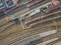 Railroad yard at station area Royalty Free Stock Photo