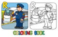 Railroader coloring book. Alphabet R. Profession