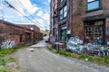 Railroads in Brattleboro, Vermont covered in Vandalism Royalty Free Stock Photo