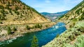 Railroads and the Trans Canada Highway follow the Thompson River Royalty Free Stock Photo