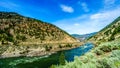 Railroads and the Trans Canada Highway follow the Thompson River Royalty Free Stock Photo