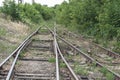 Rails and cross ties.Railway road,concept, close-up Royalty Free Stock Photo