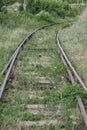 Rails and cross ties.Railway road,concept, close-up Royalty Free Stock Photo