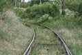 Rails and cross ties.Railway road,concept, close-up Royalty Free Stock Photo