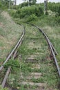 Rails and cross ties.Railway road,concept, close-up Royalty Free Stock Photo