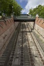 Rail of funicular on Castle Hill in Budapest Hungary Royalty Free Stock Photo
