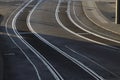 Rails of a tramway in evening light Royalty Free Stock Photo