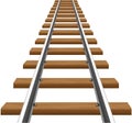 Rails with wooden sleepers vector illustration