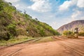 Railtrack crossing the mountains. Minas Gerais, Brazil.