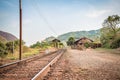 Railtrack crossing the mountains. Minas Gerais, Brazil.