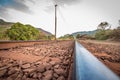 Railtrack crossing the mountains. Minas Gerais, Brazil.