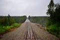 Railtracks leading to Hurricane Gulch in Alaska Royalty Free Stock Photo
