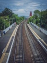 Railtracks to the Forth Rail Bridge Royalty Free Stock Photo