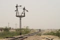 Railway in African desert Royalty Free Stock Photo