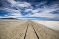 Railway in Atacama Desert, Uyuni desert, Bolivia Royalty Free Stock Photo