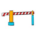 Railway barrier icon, icon cartoon Royalty Free Stock Photo
