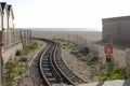 Railway on beach at Brighton. Sussex. UK