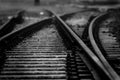 Railway in black and white Royalty Free Stock Photo